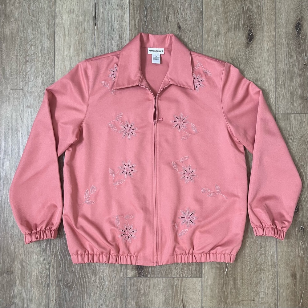 Vintage Alfred Dunner Zip Up Jacket Size 10 Long Sleeve Casual Retro Style